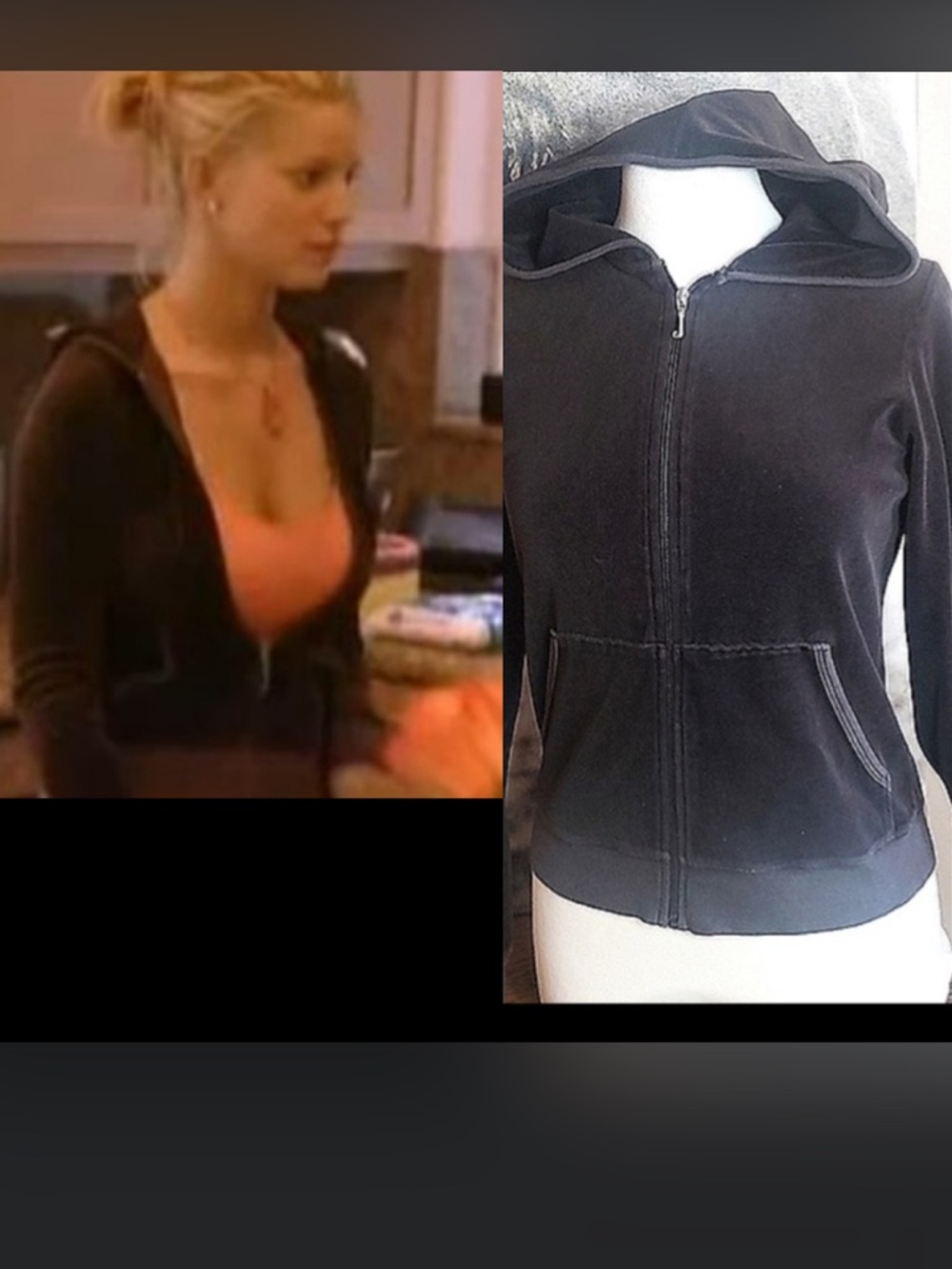 Juicy Couture Y2k brown velour zip up hoodie top jacket  USA